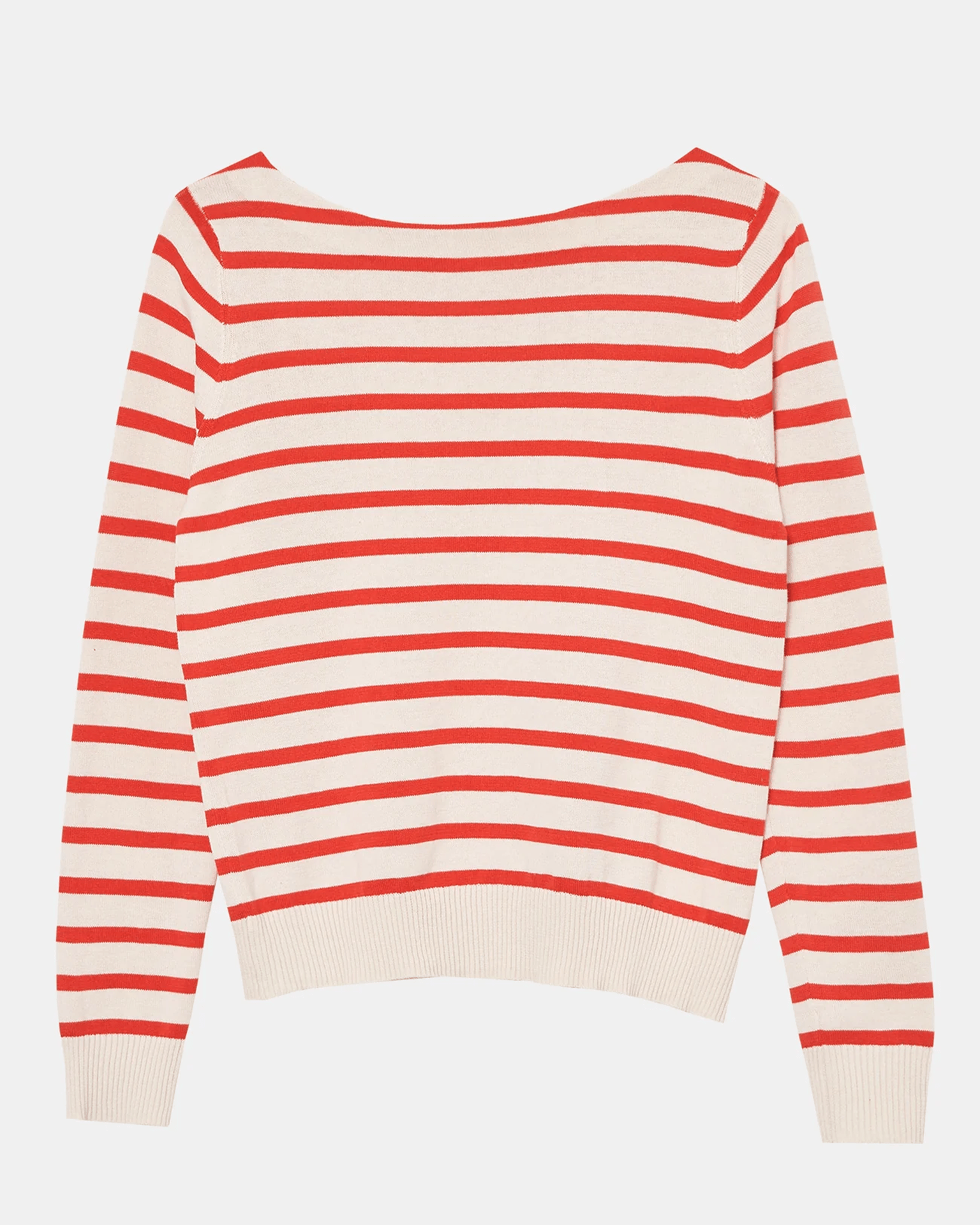 Memo contrast Verandering Demylee Beckie Stripe Top in Parchment/Red - Bliss Boutiques