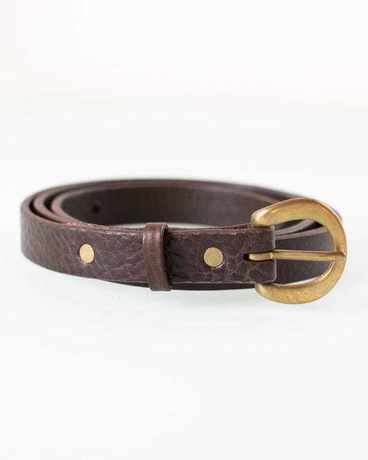 Depalma Handsewn Clasico Belt 1.5 w/o Rivets in Black w/ Brass- Bliss  Boutiques