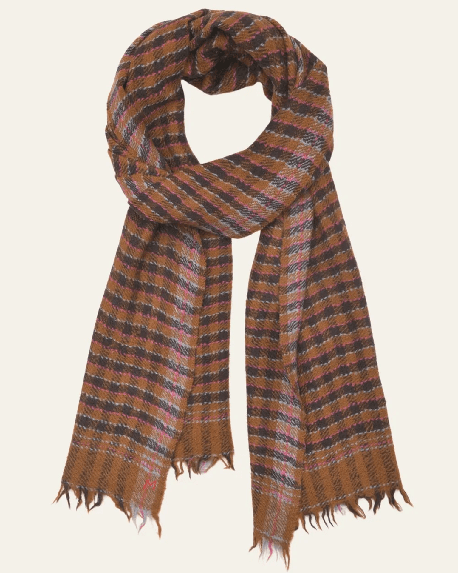 Elizabetta Sondrio - Wool Backed Silk Scarf - Chocolate - Brown