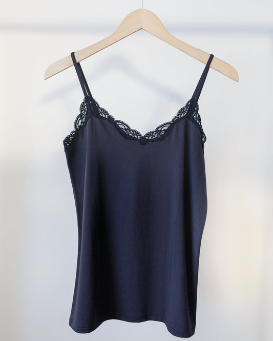 Only Hearts Org Cttn w/ Lace Cami in Black- Bliss Boutiques