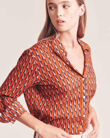 Trovata Birds of Paradis Helena Shirt in Mariners Stripe - Bliss