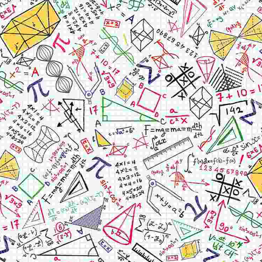 Math & Science - Colorful Math Doodles – Royal Motif Fabrics