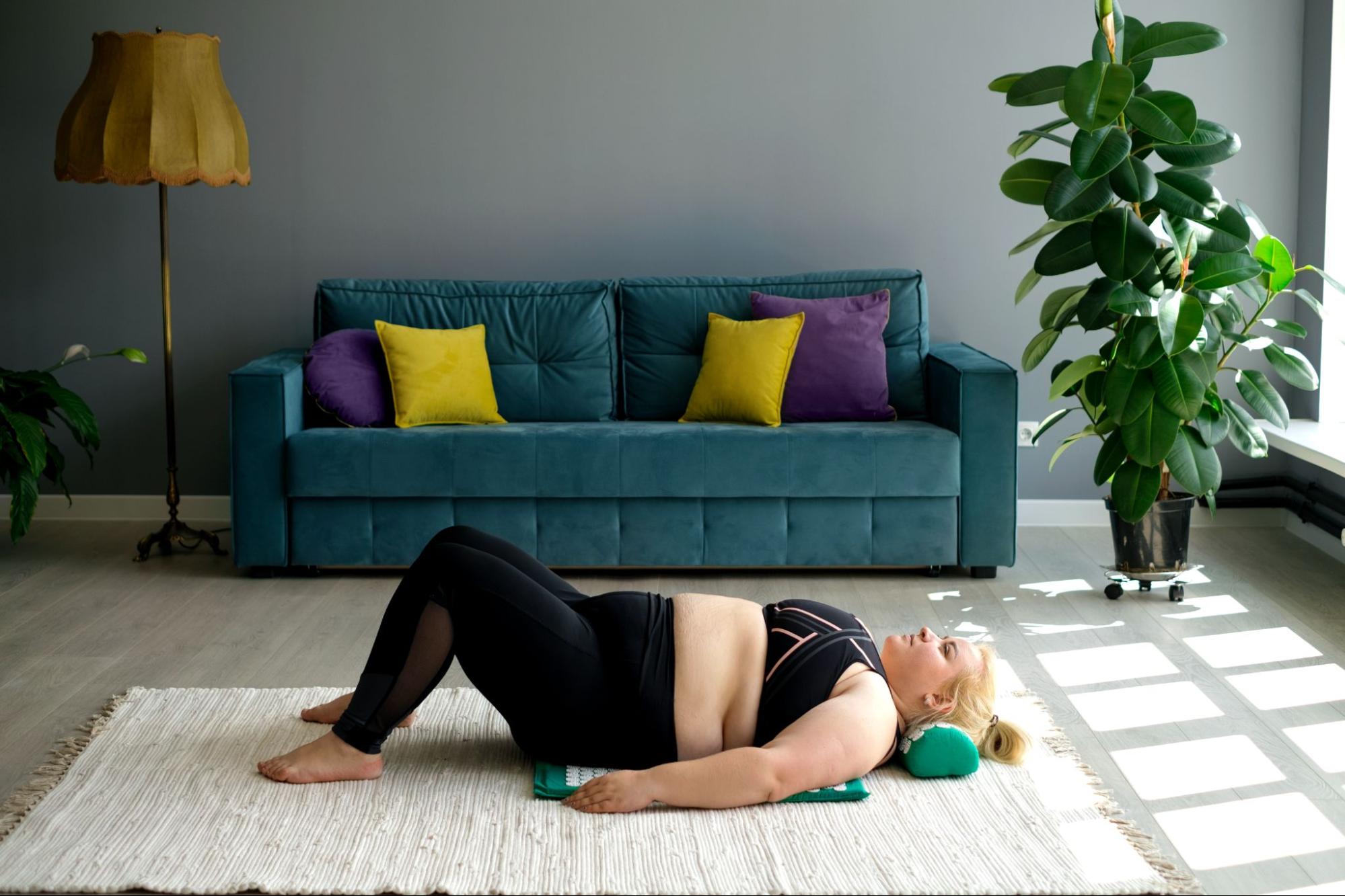 Woman working out on the floor