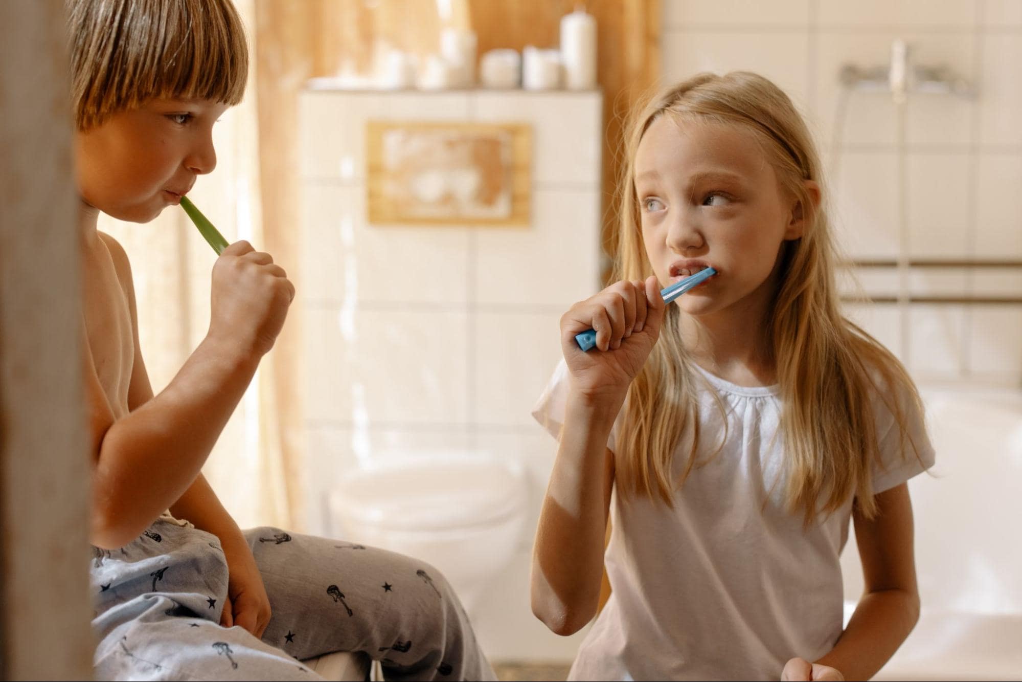 Image of children brushing their teeth
