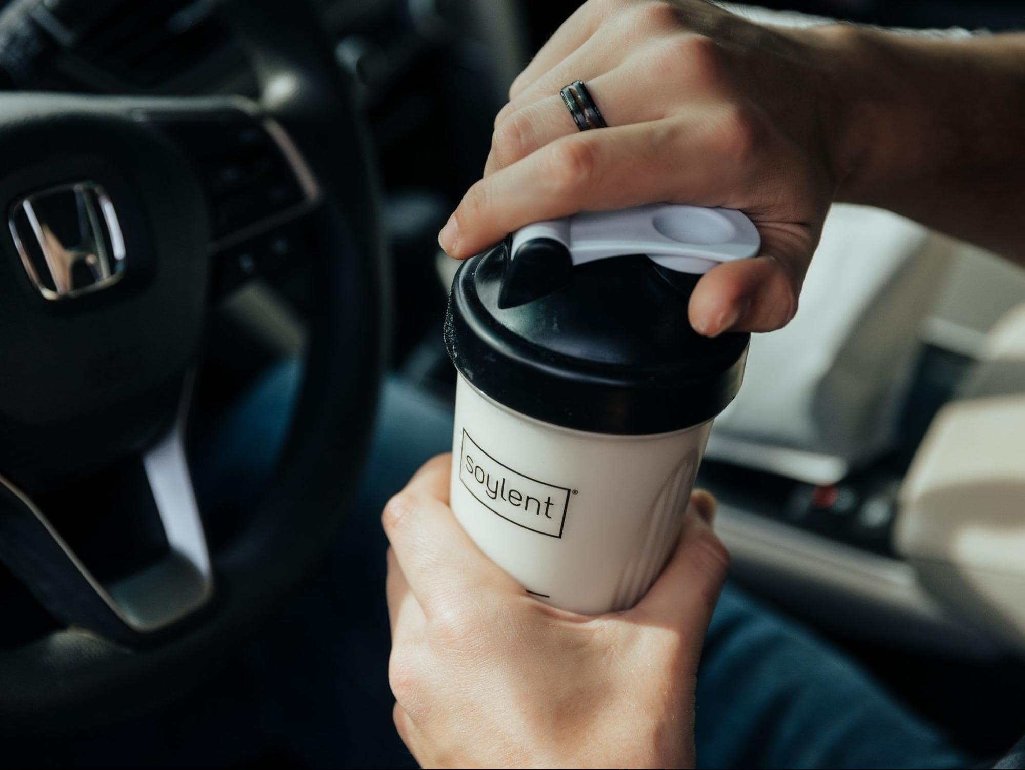 Soylent original in a shaker bottle