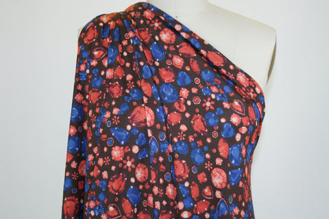Jewels in the Crown Rayon Jersey - Reds/Blues on Black