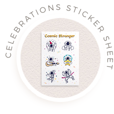 Cosmic Stranger Celebrations Sticker Sheet