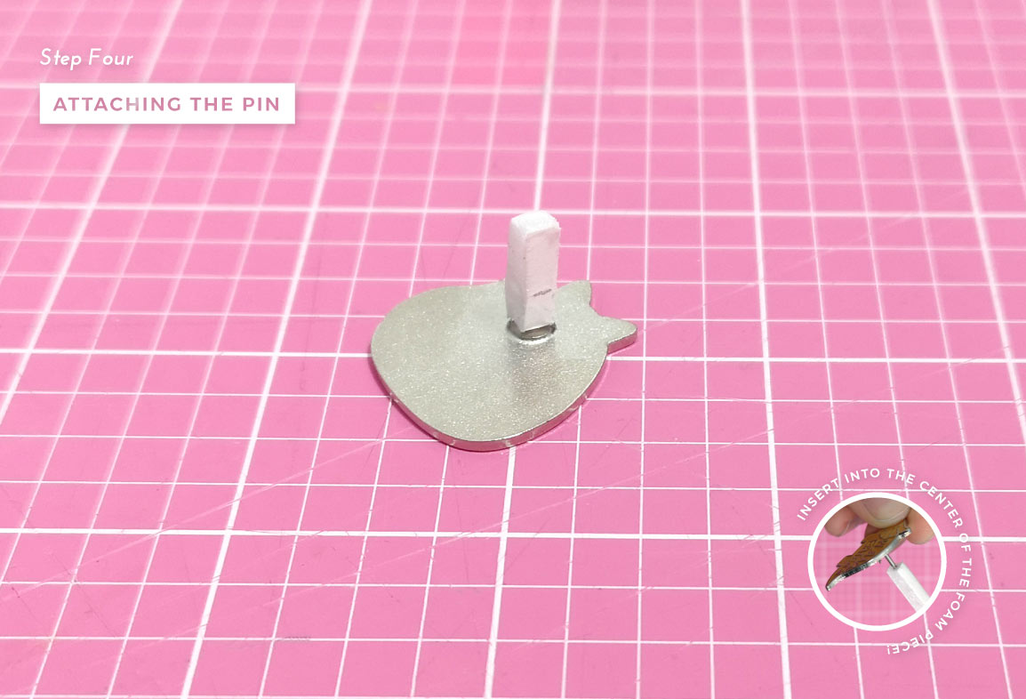 Inserting enamel pin