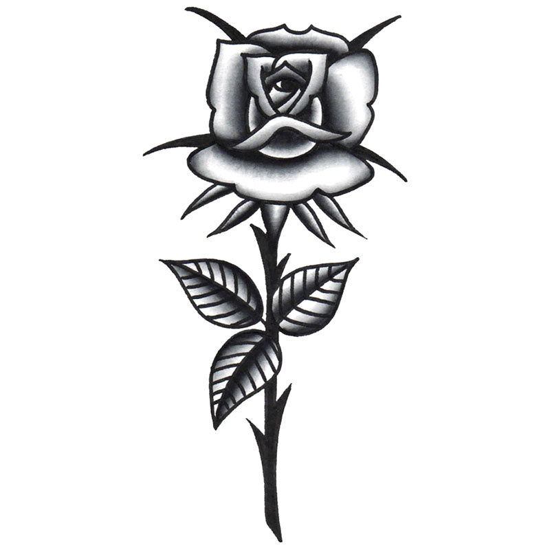 Delicate Black  White Rose Temporary Tattoo  TattooIcon
