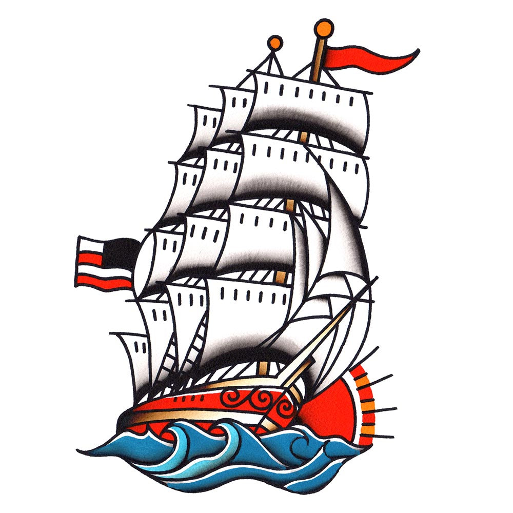 Traditional Ship Tattoo Stickers for Sale  Traditional ship tattoo Traditional  tattoo drawings Ship tattoo