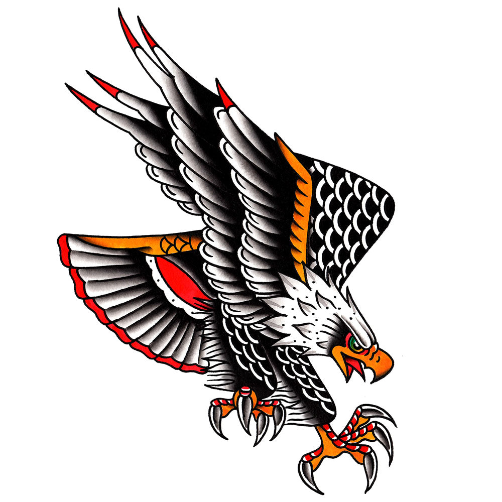 American Flag Eagle Temporary Tattoo  Temporary Tattoos