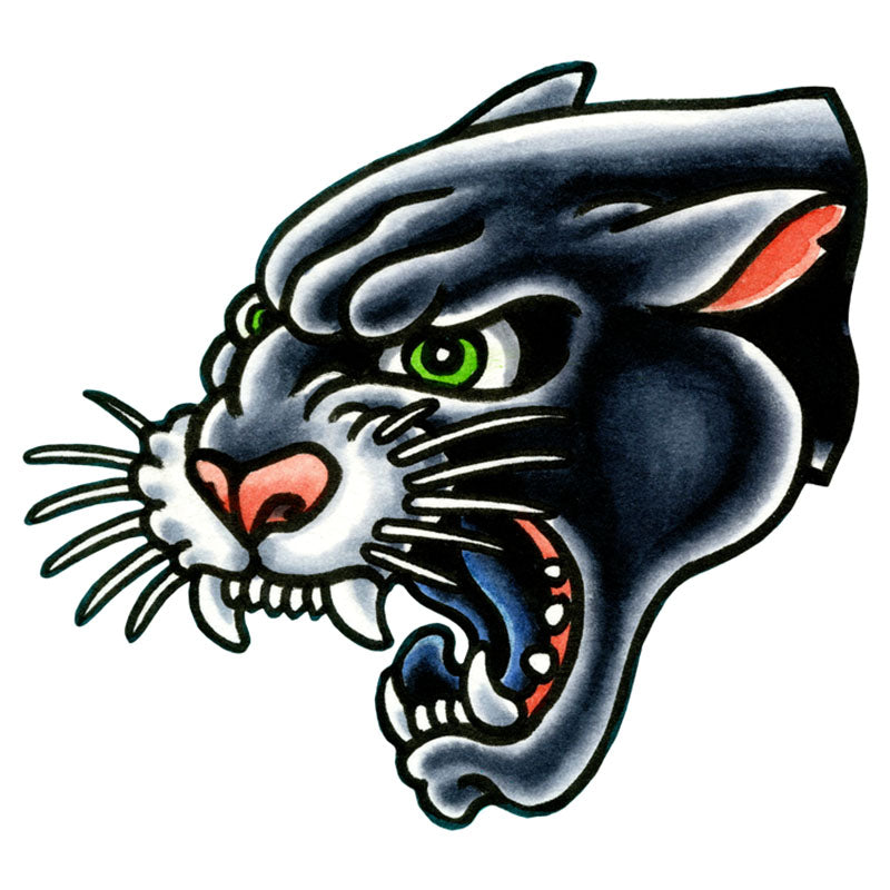 American Traditional Panther Head Tattoo by collinsnyderink   Tattoogridnet