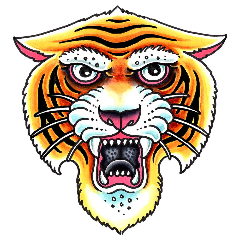 Asian Tiger Temporary Tattoo Sticker  OhMyTat