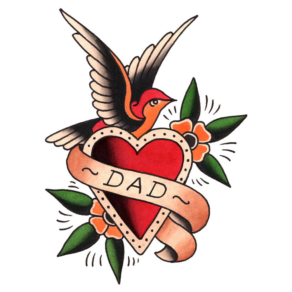 voorkoms Mom and Dad heart shape with wings  Mom Heart with DadMom Dad  Love of Child  Mom Dad beautiful love of Child Tattoo menwomen Waterproof  temporary tattoo for all boys