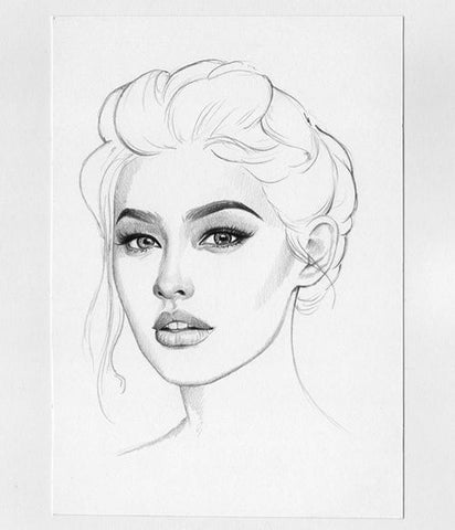 How to Draw a Face from Front View  A step by step tutorial  MuzenikArt