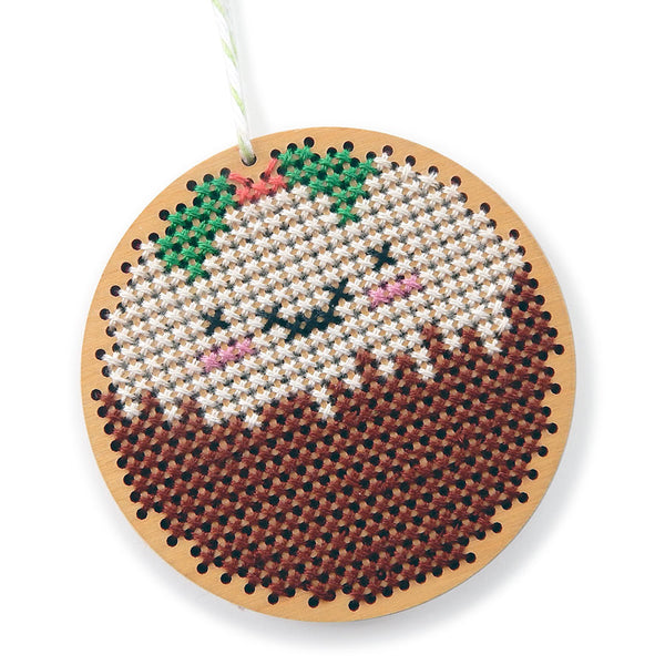 Christmas Pudding Kawaii Cross Stitch Pattern