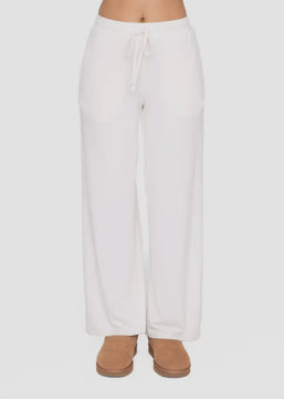 Pearled Off White Brushed Lounge Pants