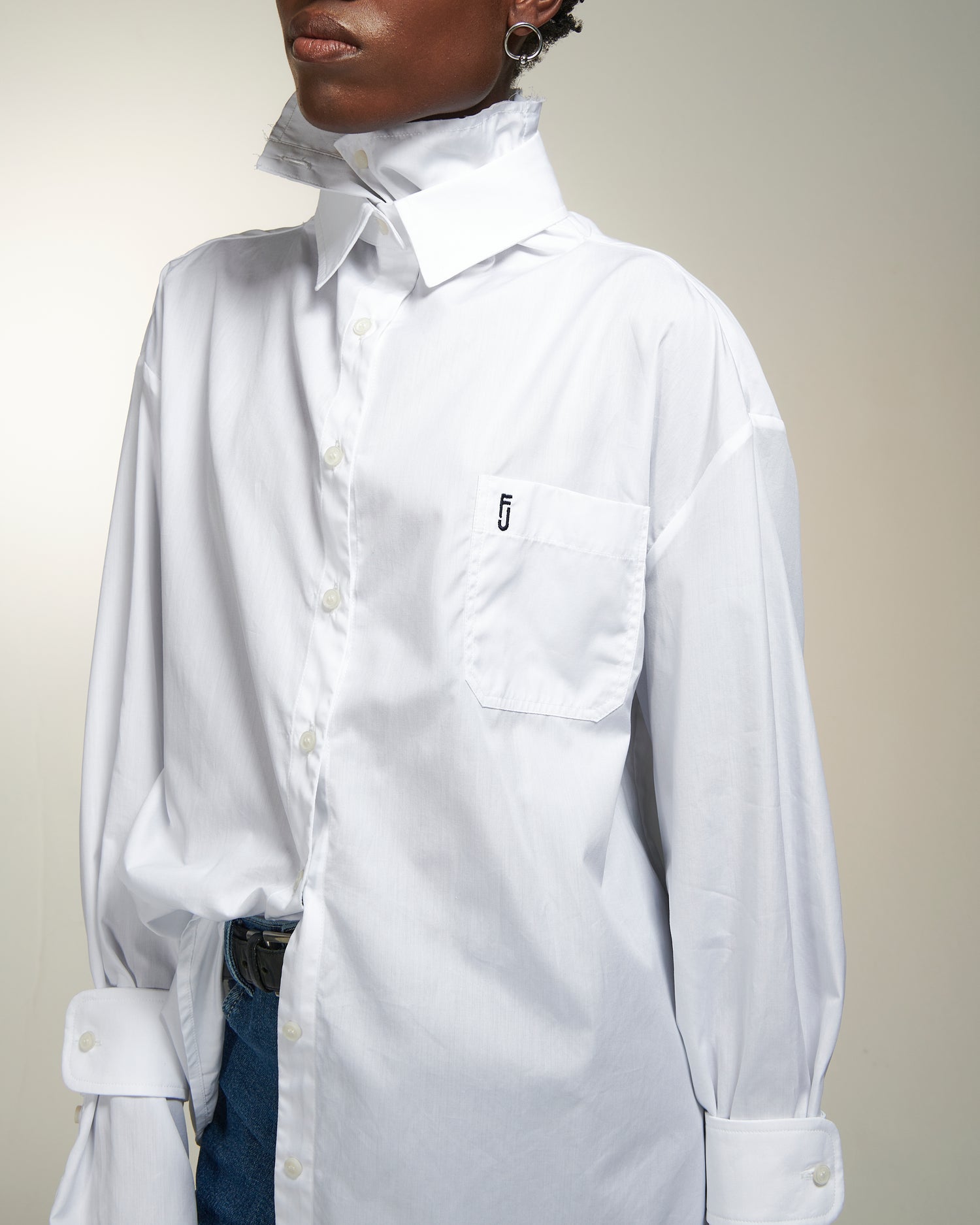 COCO - Sartorial white cotton poplin shirt | FAÇON JACMIN