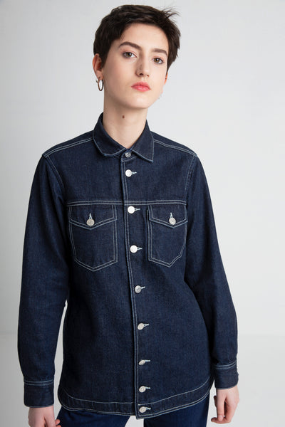 Selma overshirt jacket - dark blue – FAÇON JACMIN