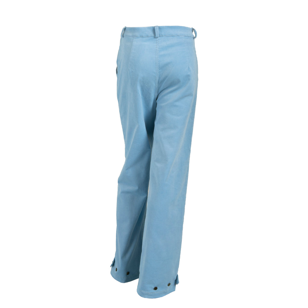 Ribbed Corduroy High Waist Trousers With Pockets Baby Blue – relax baby ...