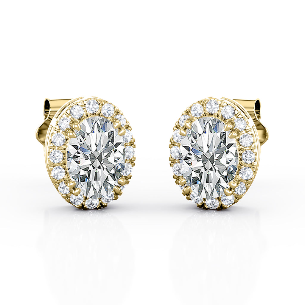 Halo Diamond Stud Earrings .60 CTW – Bardys Estate Jewelry