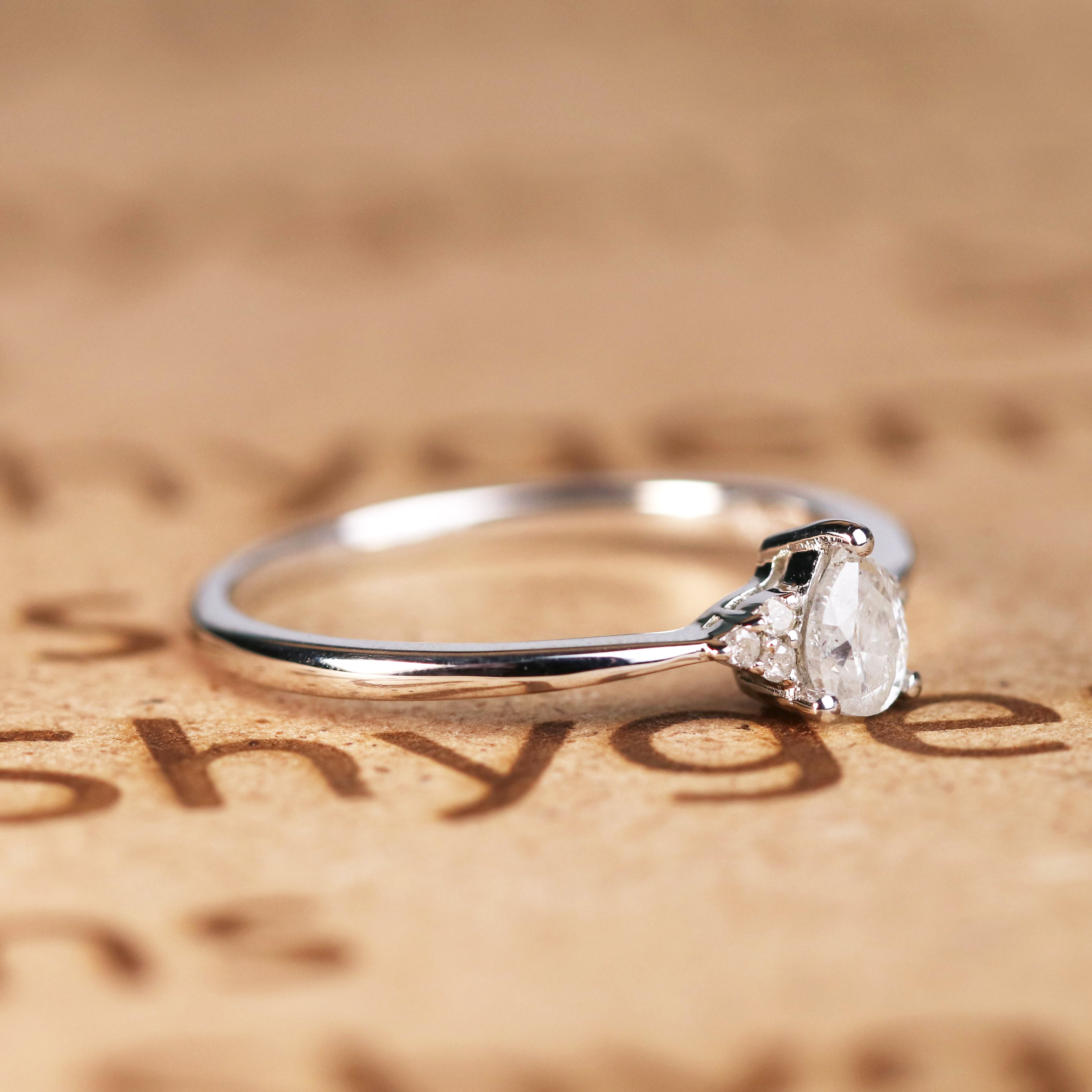 almond diamond ring