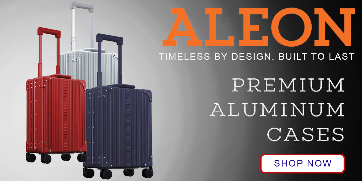 aleon premium luggage shown in red, white and blue for memorial day