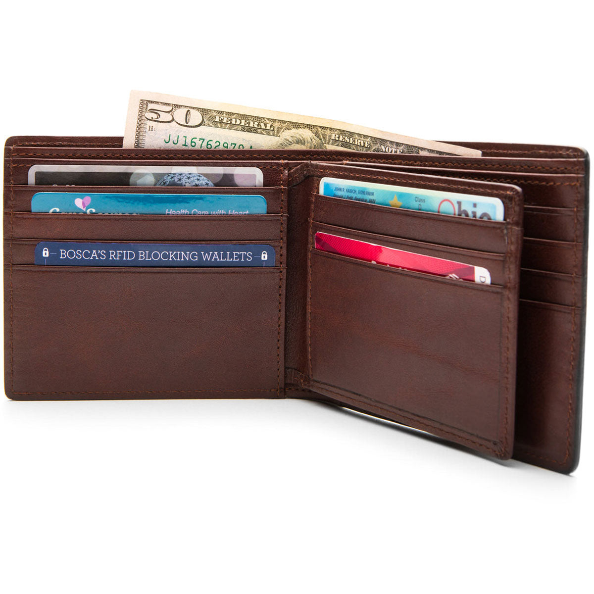 Bosca Dolce Euro 8 Pocket Deluxe Executive Wallet w/Passcase ...