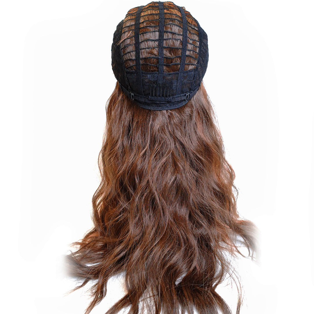 Elaine | Brown/Red Wavy Lace Front Wig 24"