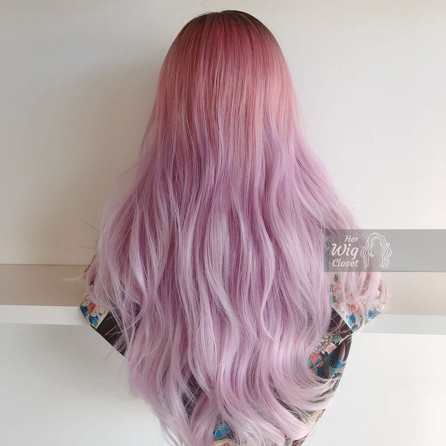 pink and purple lace front wig