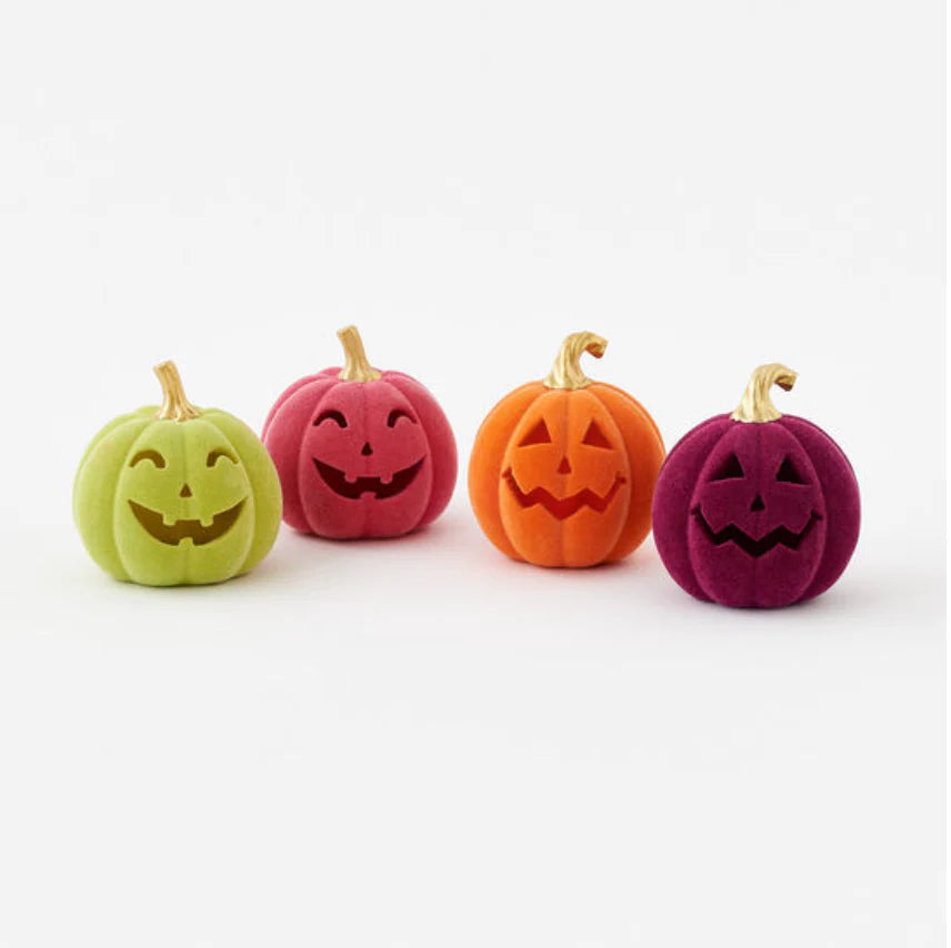 Flocked Jack-O-Lantern With Gold