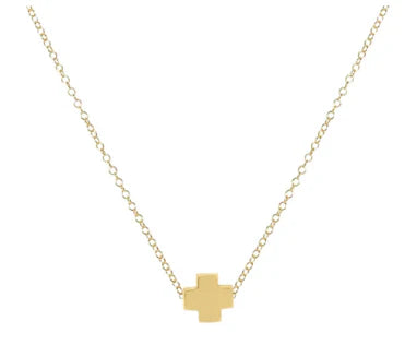16" Necklace Gold - Signature Cross Small Gold