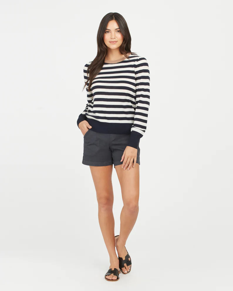 Spanx Twill Shorts 6 | Washed Black