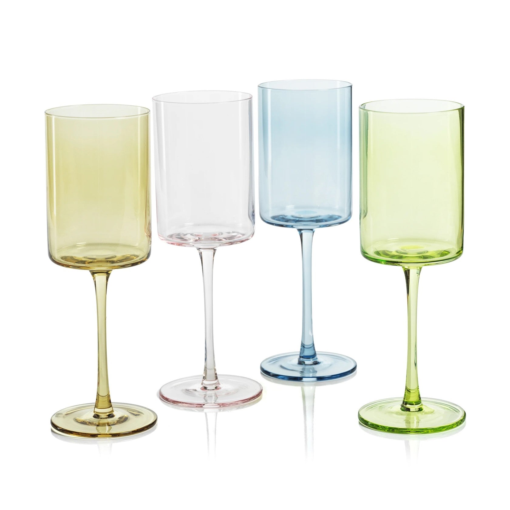 Khen Sunset Colored Crystal Wine Glass Set of 5