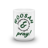 WOOSAH & pray Mug - Green - "find your inner calm in a hectic world"