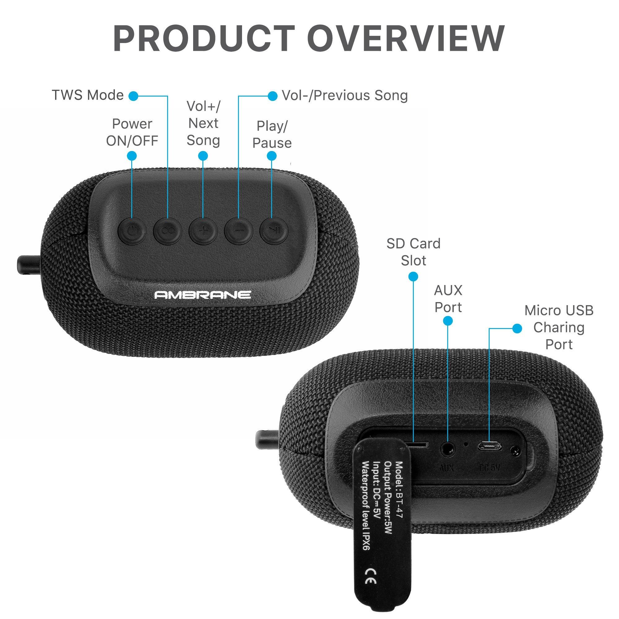 ambrane portable bluetooth speaker