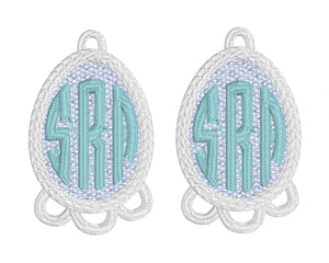 Blank Cascarone Eggs FSL Earrings - In the Hoop Freestanding Lace Earrings