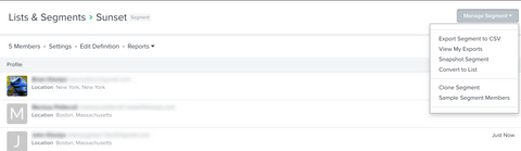 CSV-Export des Supression-Segments auf Klaviyo