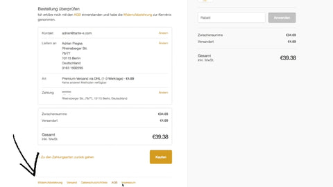  shopify rechtssicher rechtskonform warenkorb versandkosten mwst