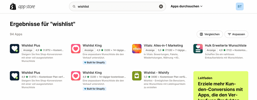 Shopify Wishlist Apps