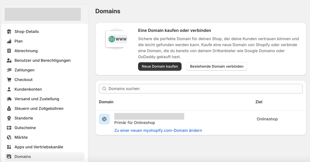 Domains aufrufen