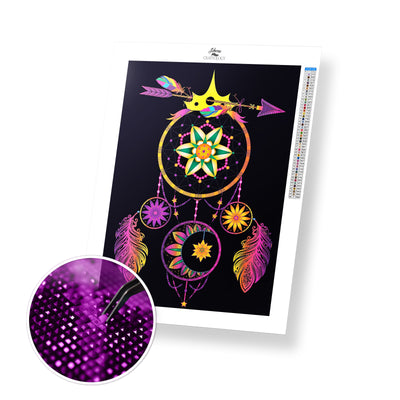 Green and Pink Dreamcatcher - Premium Diamond Painting Kit – Home Craftology