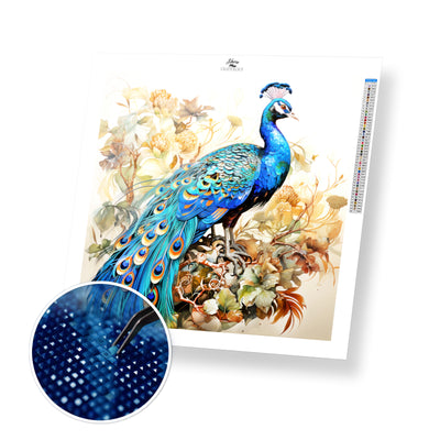 Peacock with Open Feathers - Diamond Painting Kit – bemyhobbystore