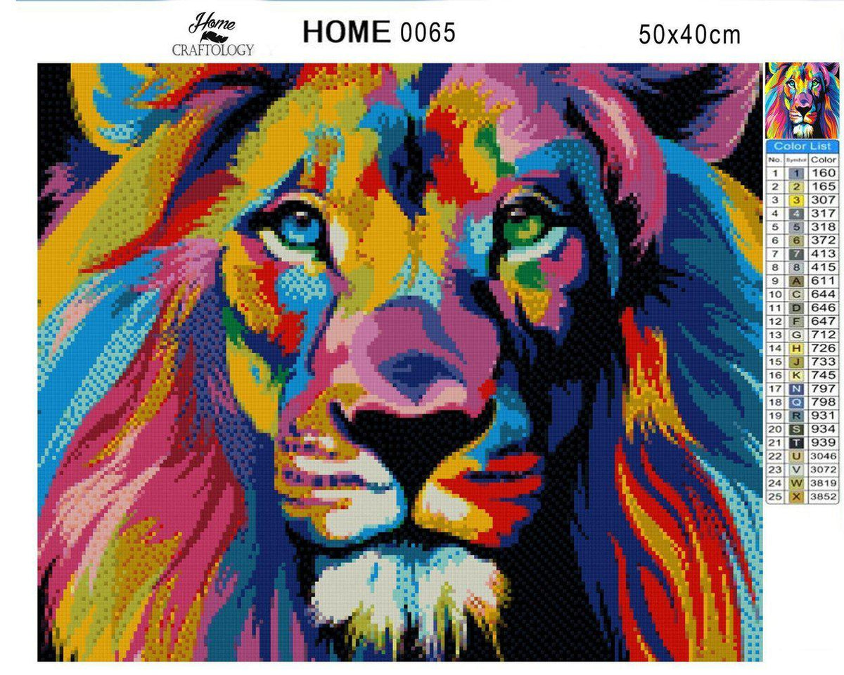 Colorful Lion - Diamond Painting Kit – Home Craftology