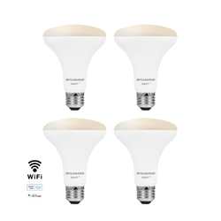 SYLVANIA Wifi LED Smart Light Bulb, 60W Equivalent Full Color and Tunable  White A19, Dimmable, Compatible with Alexa and Google Home Only - 4 Pack  (75674) 