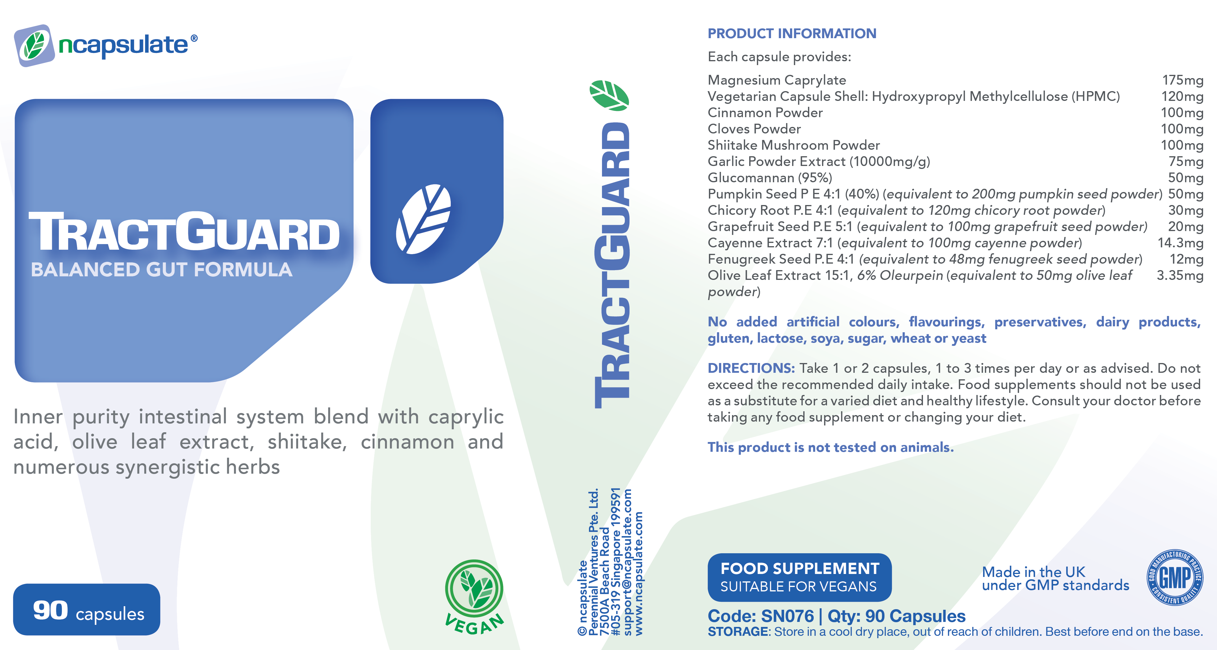 ncapsulate® TRACTGUARD Premium Health Supplement Product Label