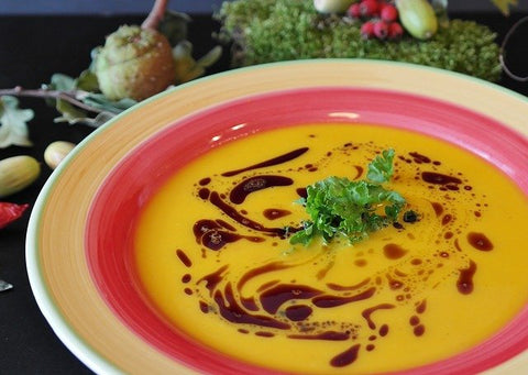 pumpkin soup in a bowl