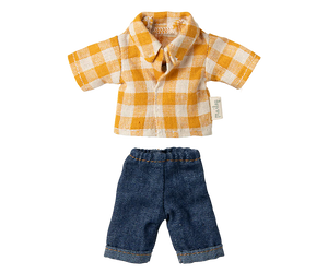 Maileg Yellow Checked Shirt and Pants Dad - Papalotes