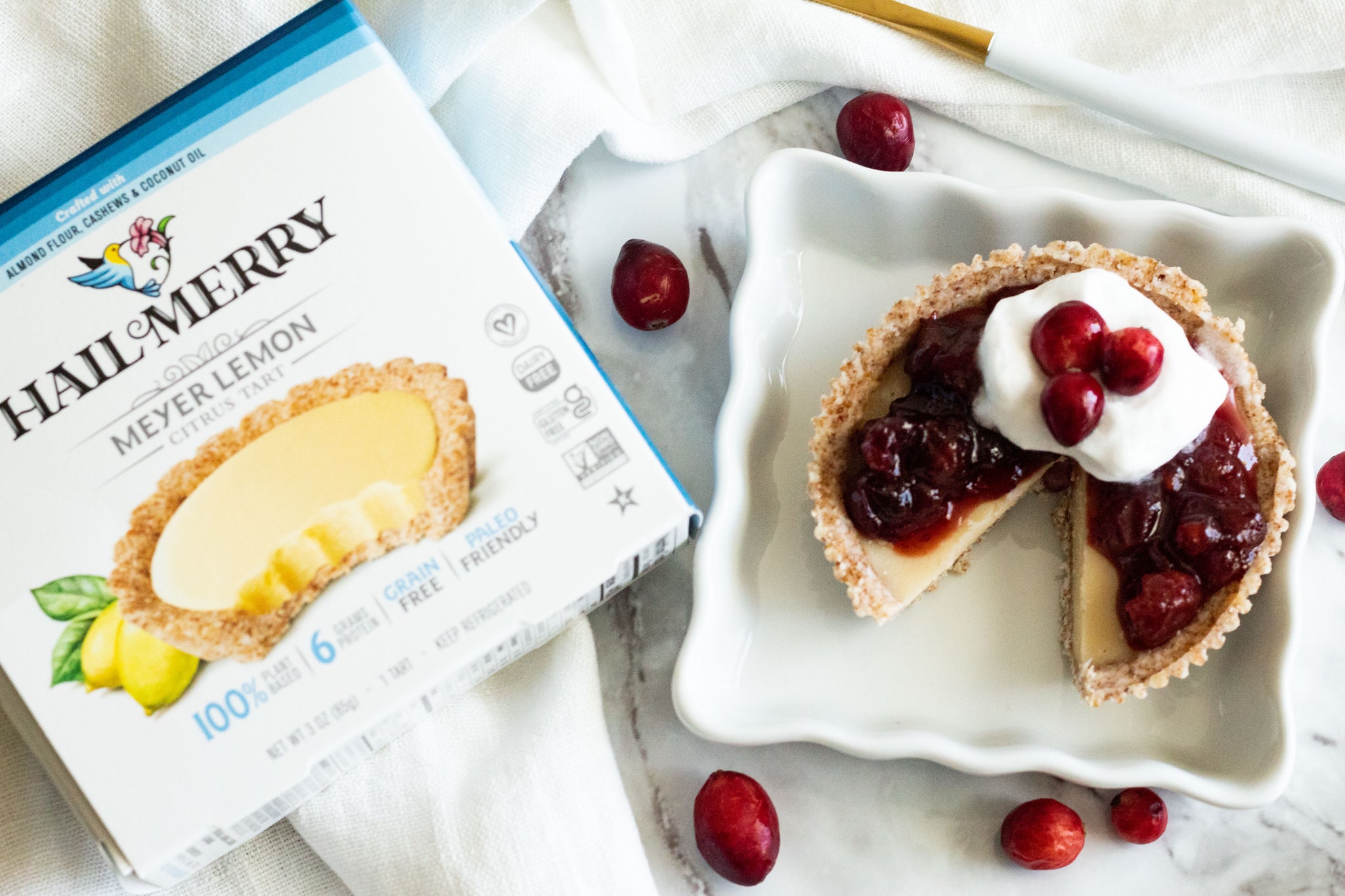 Hail Merry Snacks Lemon Cranberry Tart Recipe