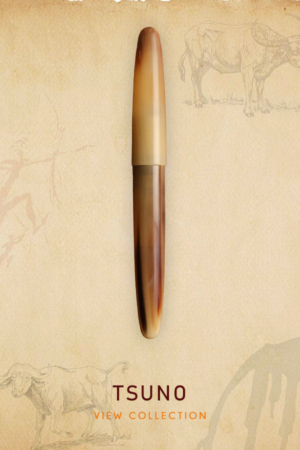 Tsuno fountain pen made from Buffalo horn